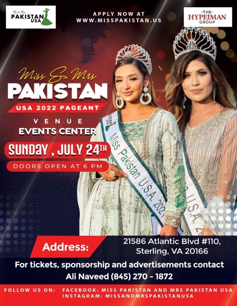 Miss And Mrs Pakistan Usa 2022 Pageant Miss Pakistan Usa