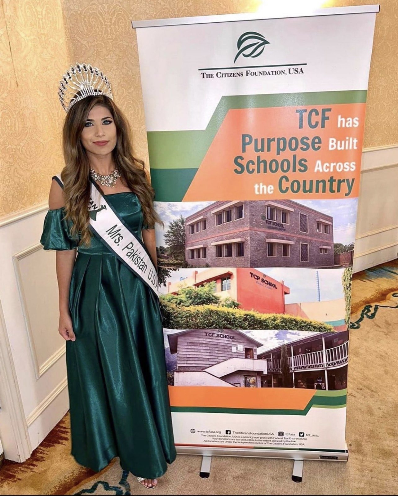 Mrs Pakistan USA 2021 Faria Chaudhry attending TCF event in New Jersey